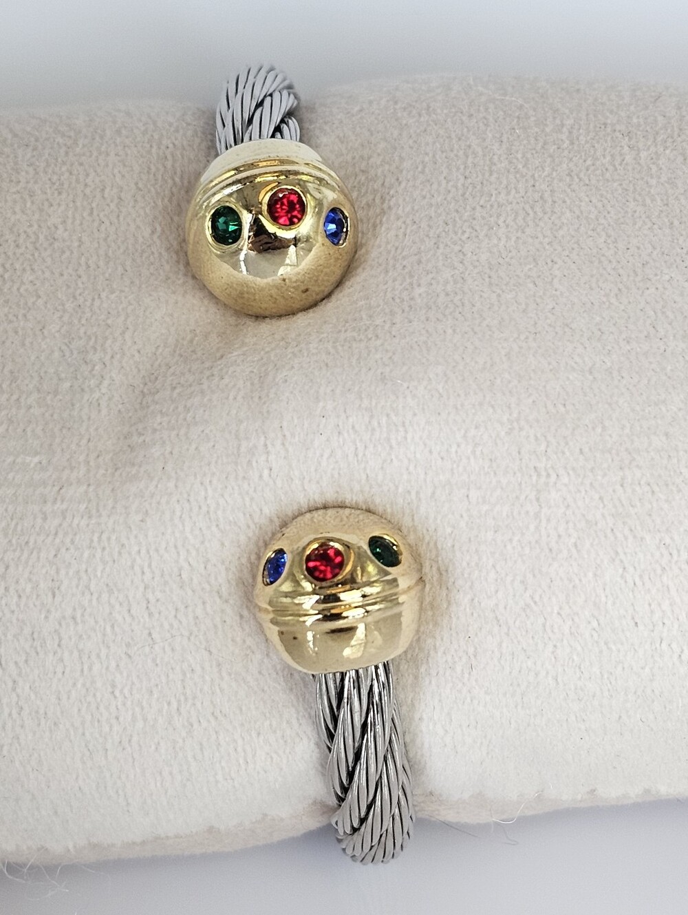 Twisted Two Tone Stainless Steel Cable Cuff - Picture 4 of 4